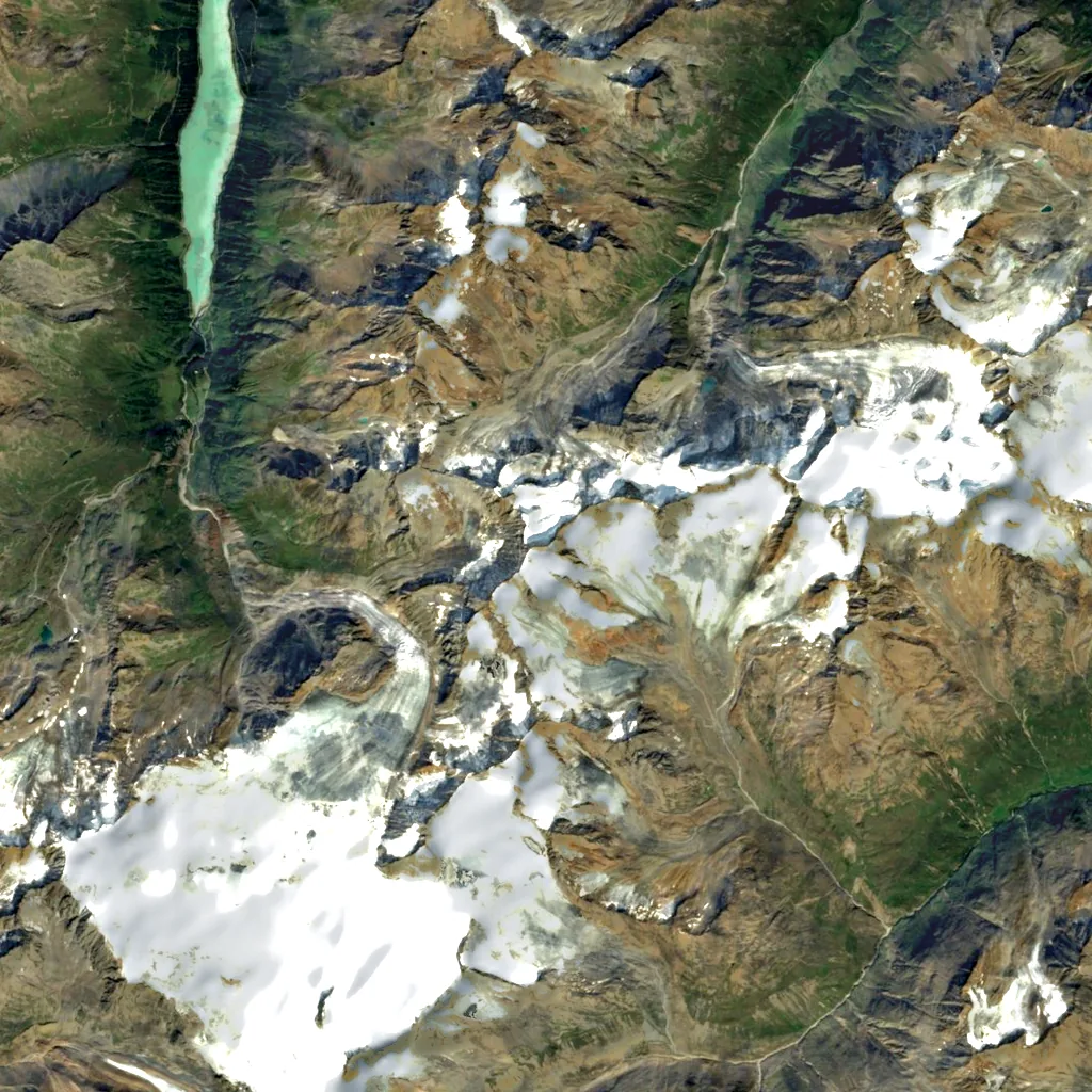 Hochvernagtspitze seen from above (Sentinel-2)