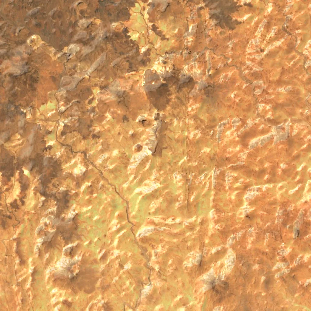 Hoggar Mountains seen from above (Sentinel-2)