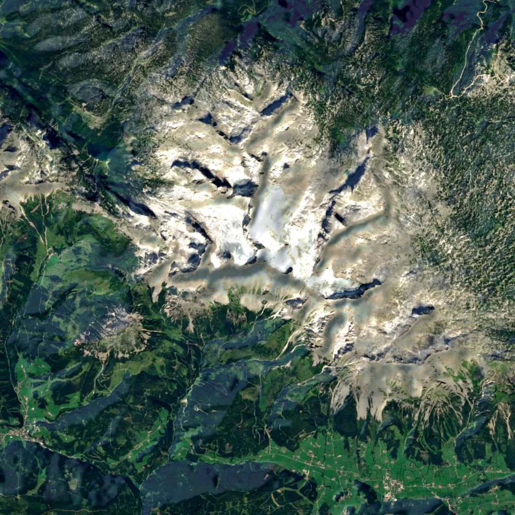 Hoher Dachstein seen from above (Sentinel-2)