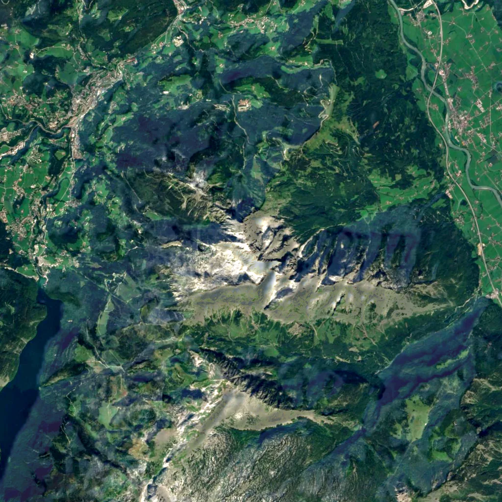 Hoher Göll seen from above (Sentinel-2)