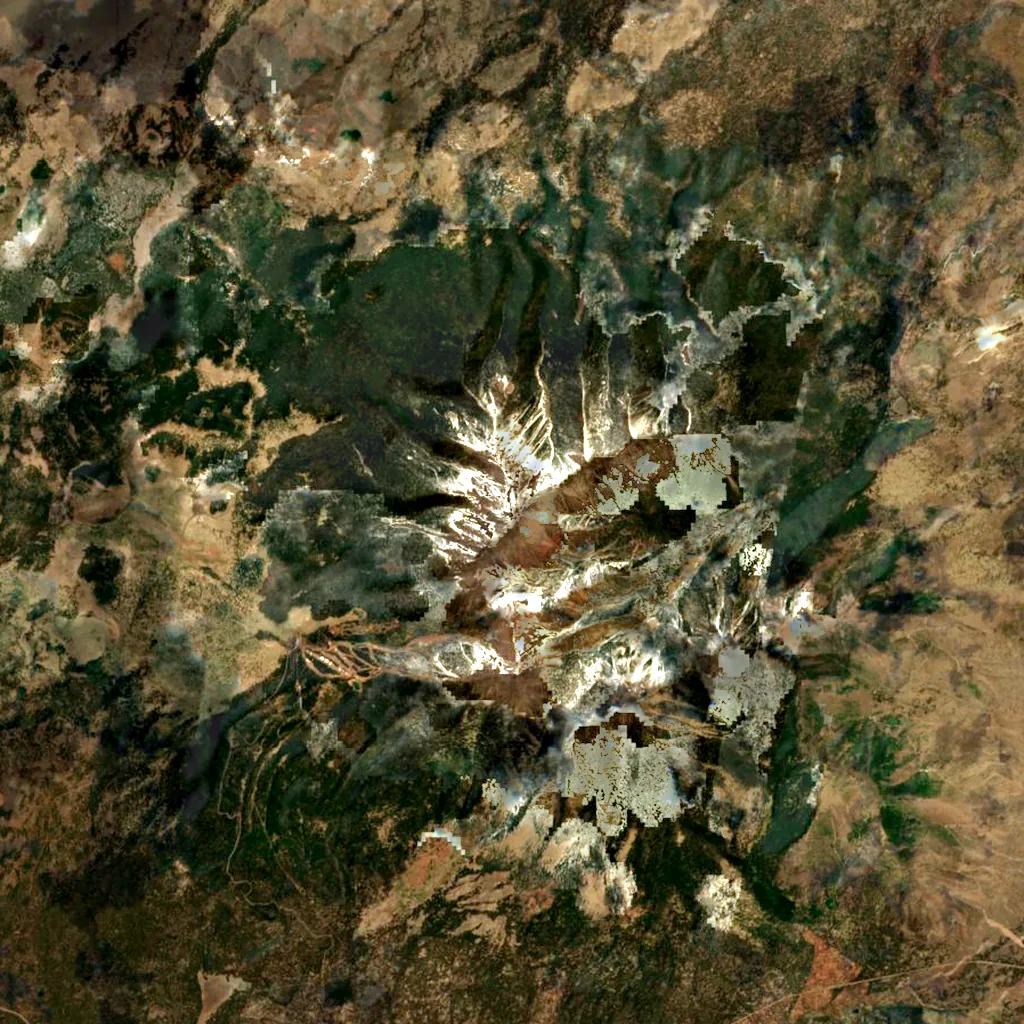 Humphreys Peak seen from above (Sentinel-2)