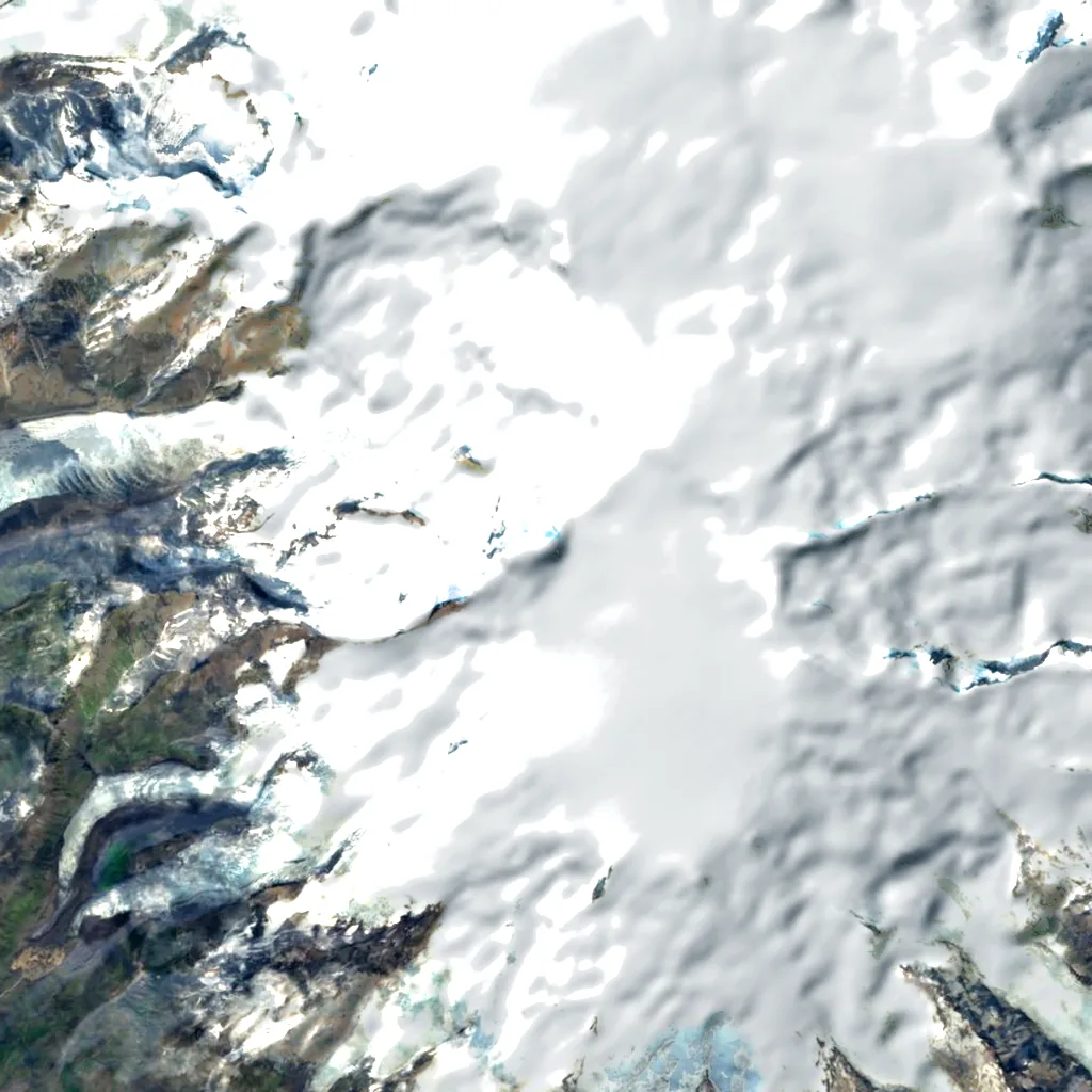 Hvannadalshnúkur seen from above (Sentinel-2)
