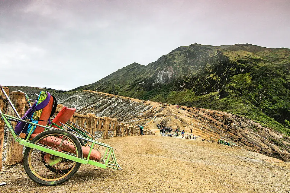 Hiking Track and transportation in Mount Ijen