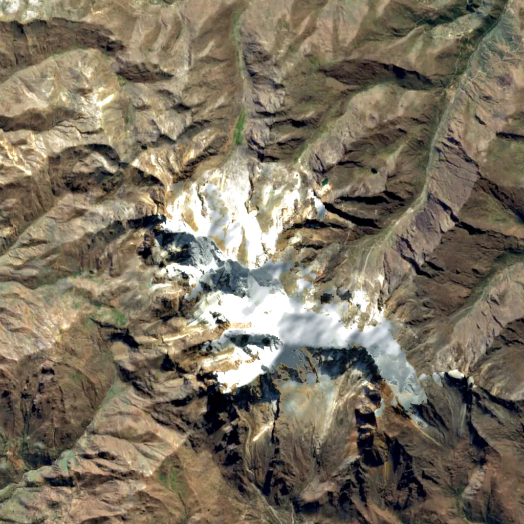Illimani seen from above (Sentinel-2)
