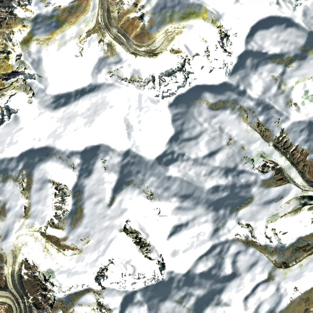 Ismoil Somoni Peak seen from above (Sentinel-2)