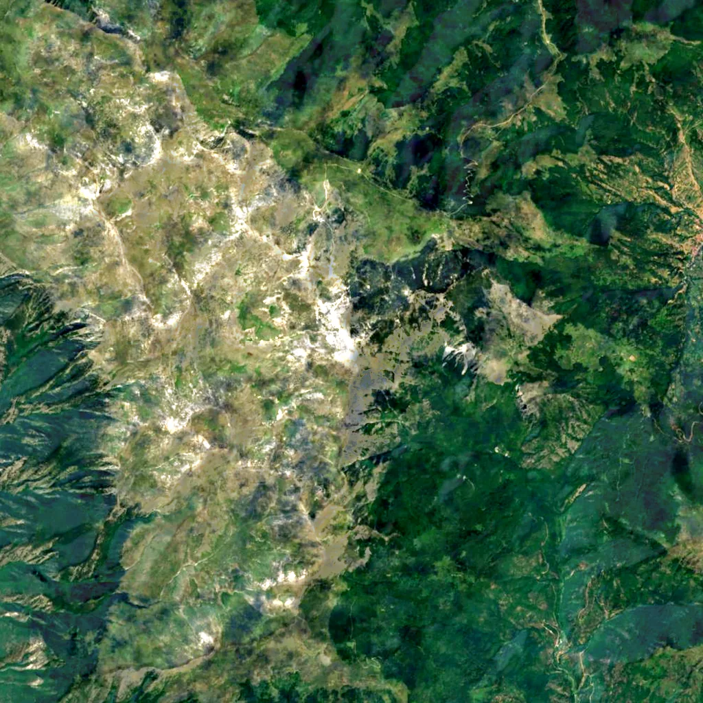 Jakupica seen from above (Sentinel-2)