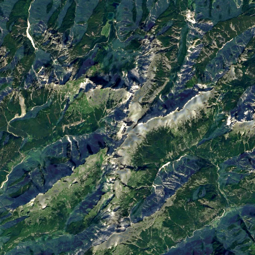 Jalovec seen from above (Sentinel-2)
