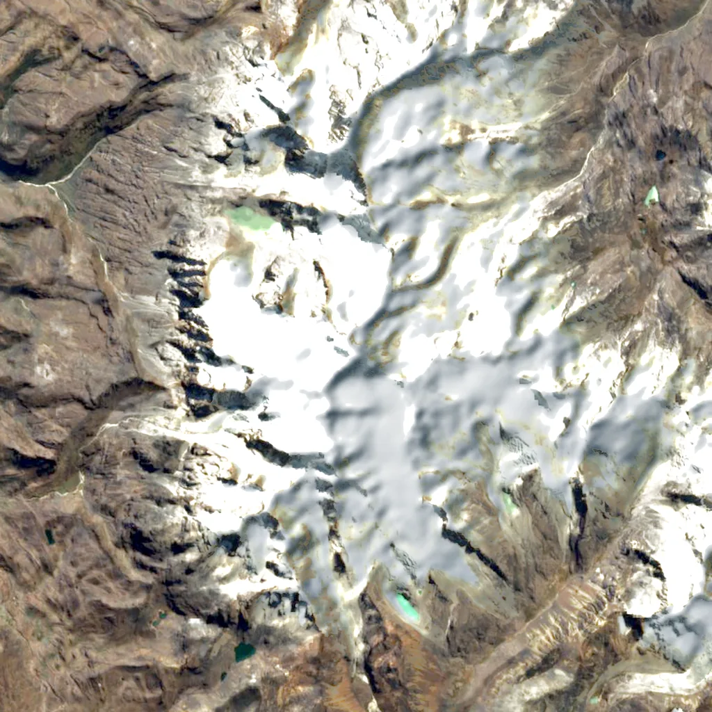 Janq'u Uma seen from above (Sentinel-2)