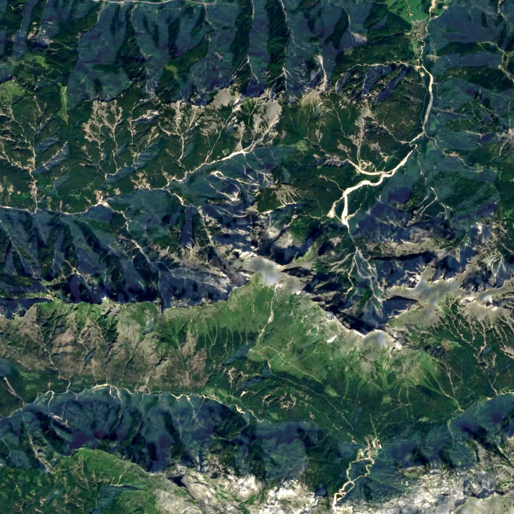 Jôf di Montasio seen from above (Sentinel-2)