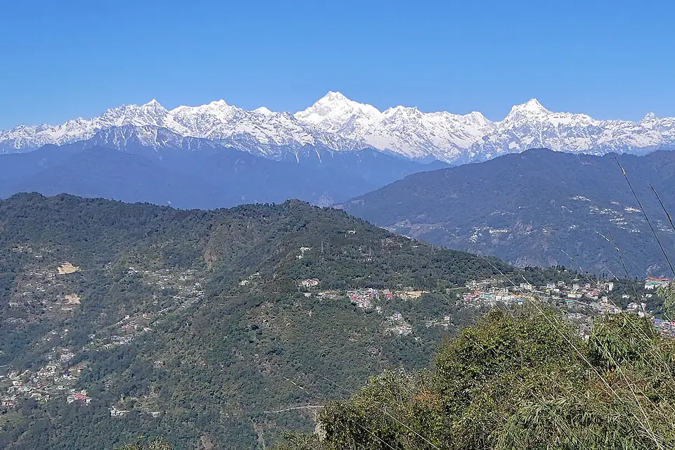 Kanchenjunga range viewed from Hanuman Tok temple, Gangtok, Sikkim, India