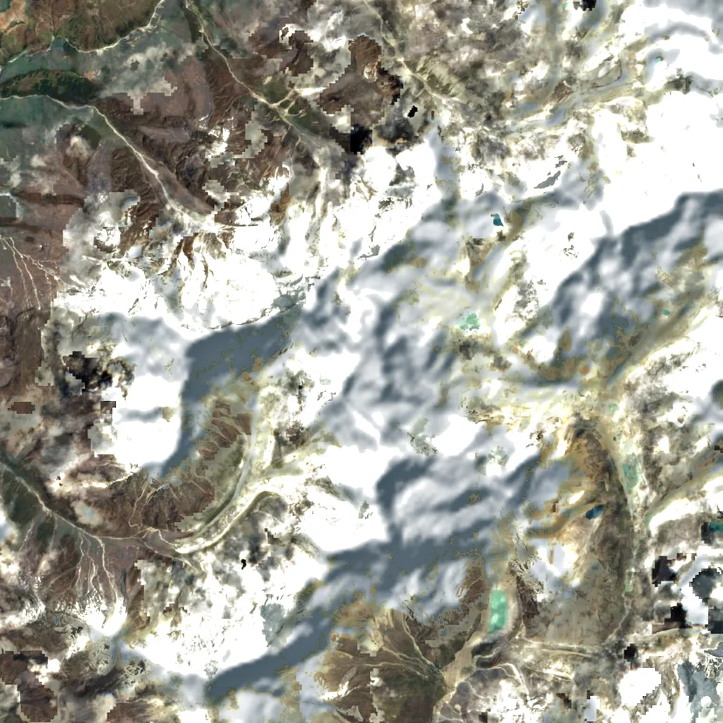 Kangtega seen from above (Sentinel-2)