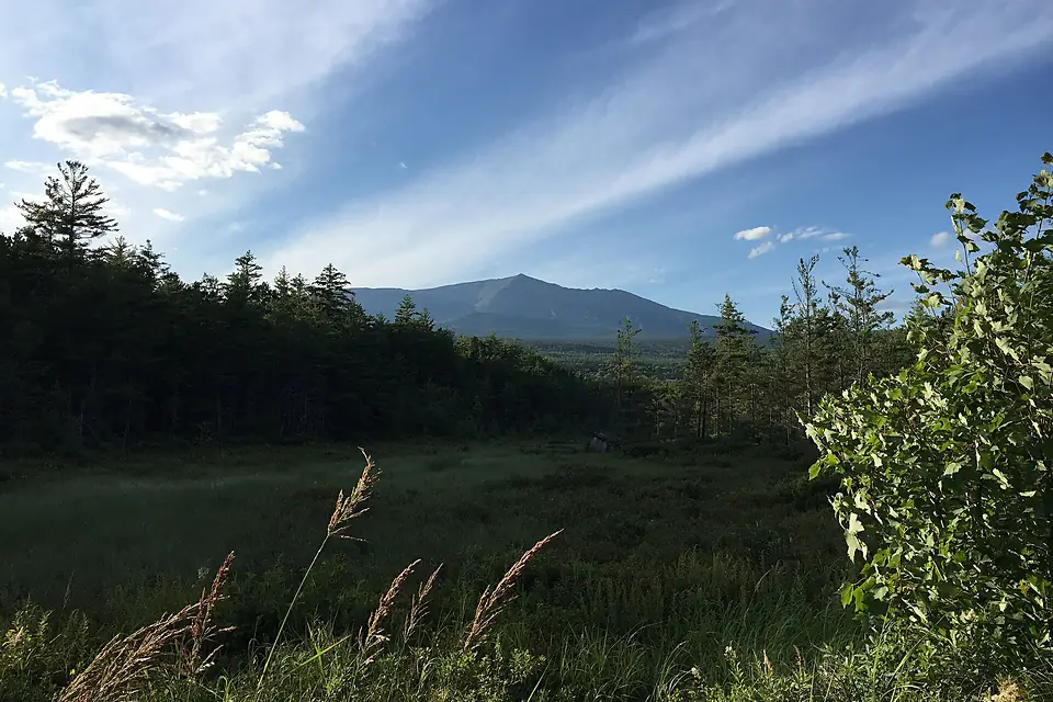 2017-07-26 18 35 17 View of Mount Katahdin from near the south end of Roaring Brook Road in Baxter State Park, Piscataquis County, Maine