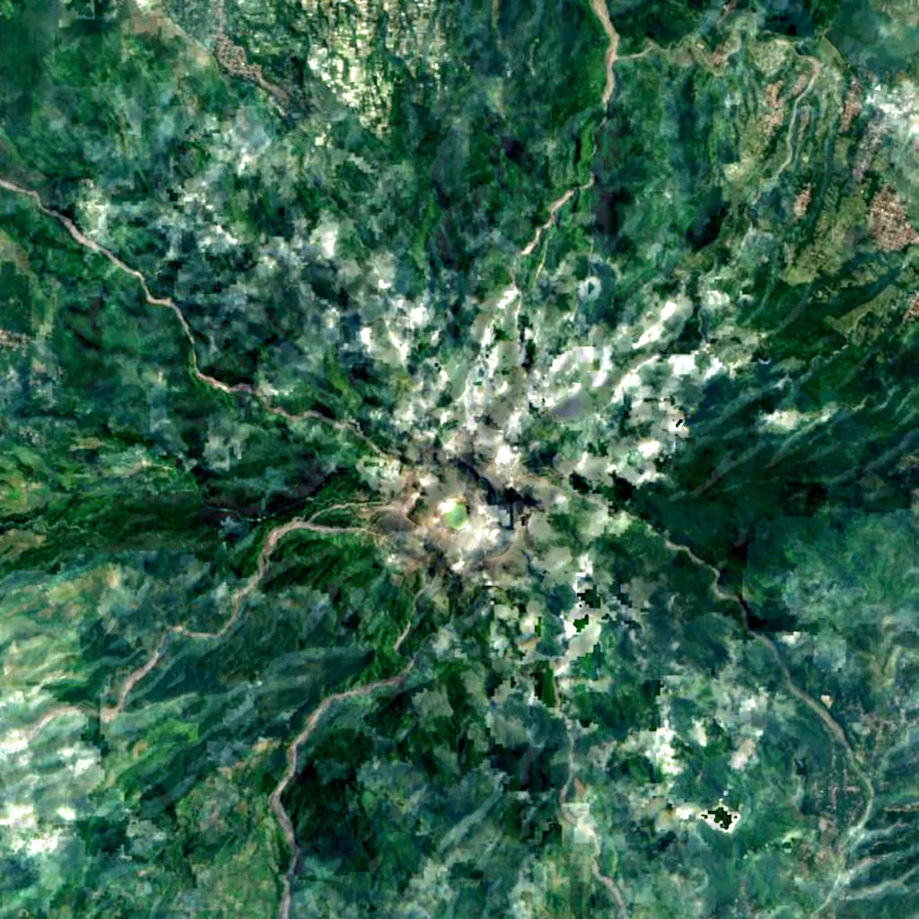 Kelut seen from above (Sentinel-2)