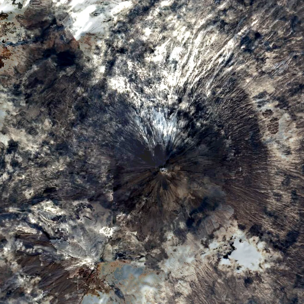 Klyuchevskaya Sopka seen from above (Sentinel-2)