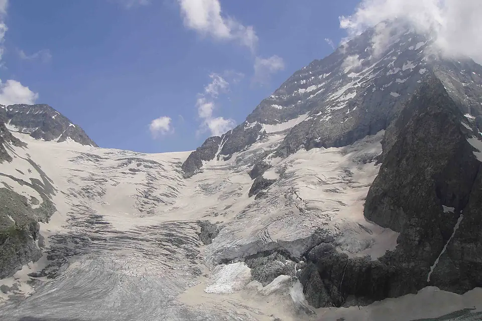 Kolahoi Glacier andMt.Kolahoi(5425m) North view -the highest mountain in Kashmir valley