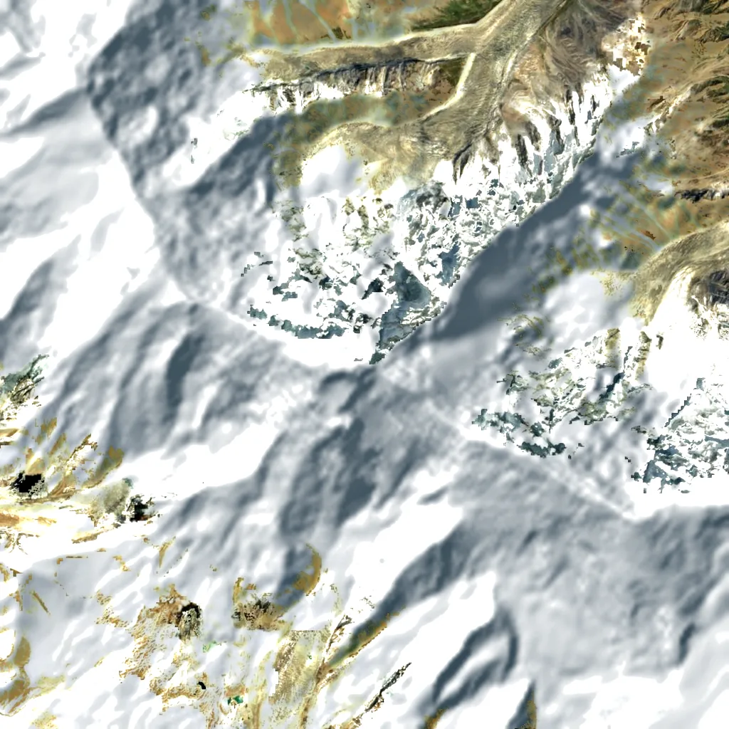 Kongur Tiube seen from above (Sentinel-2)
