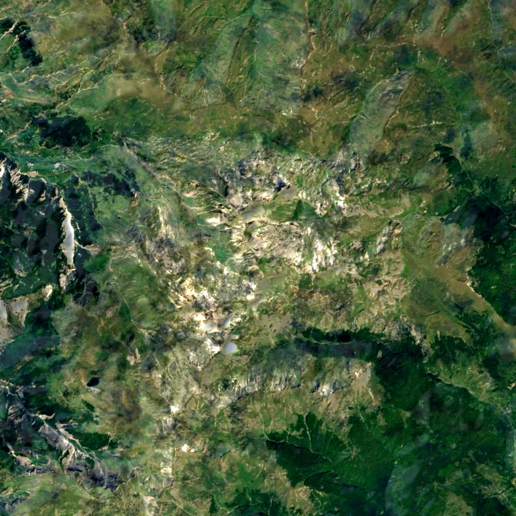 Korab seen from above (Sentinel-2)
