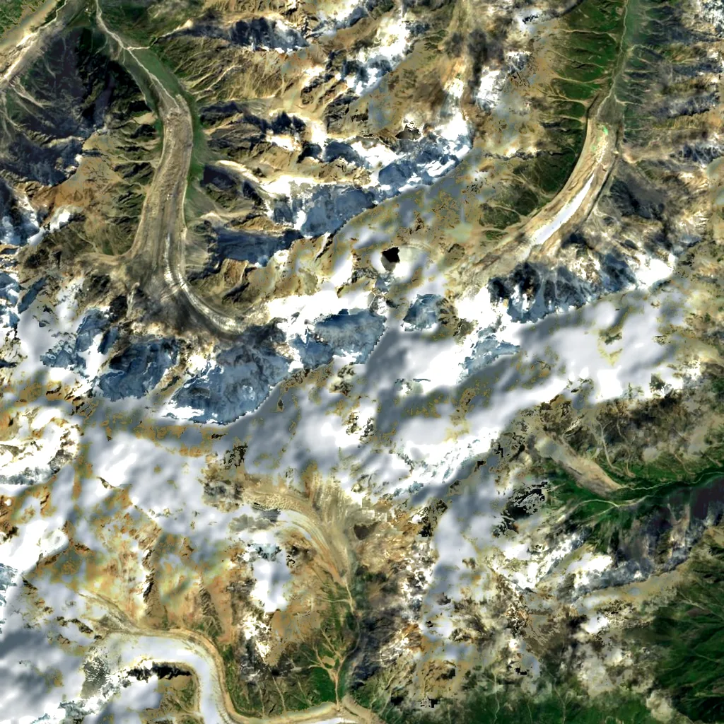 Koshtan-Tau seen from above (Sentinel-2)