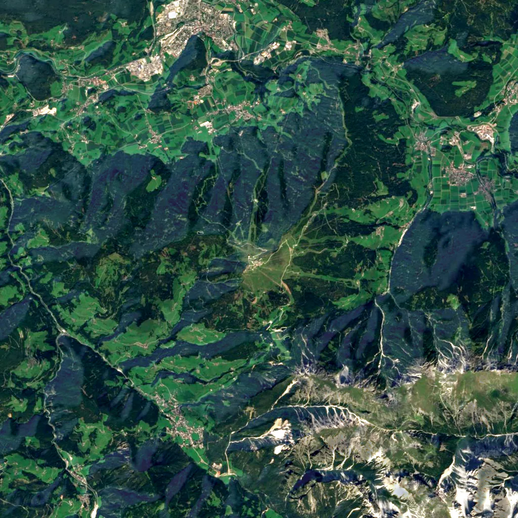 Kronplatz seen from above (Sentinel-2)
