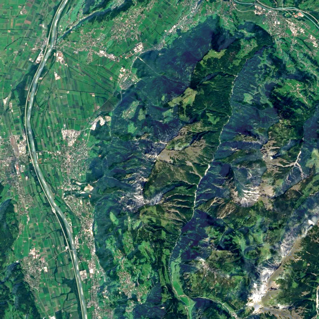 Kuhgrat seen from above (Sentinel-2)