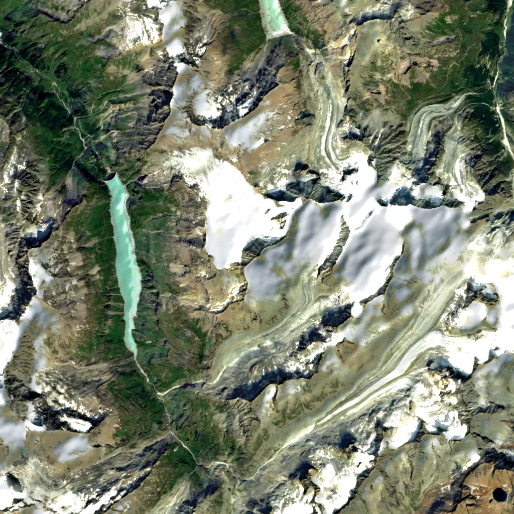 La Ruinette seen from above (Sentinel-2)