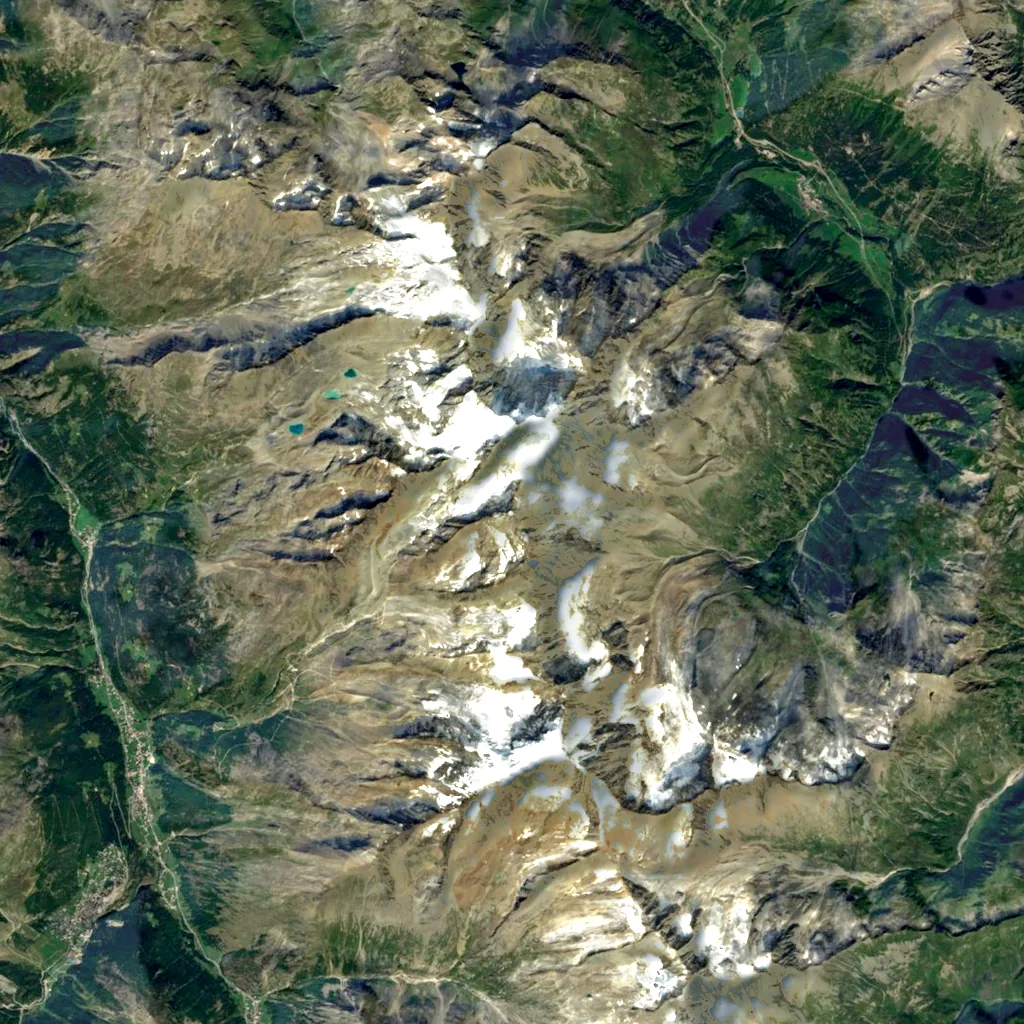 Lagginhorn seen from above (Sentinel-2)