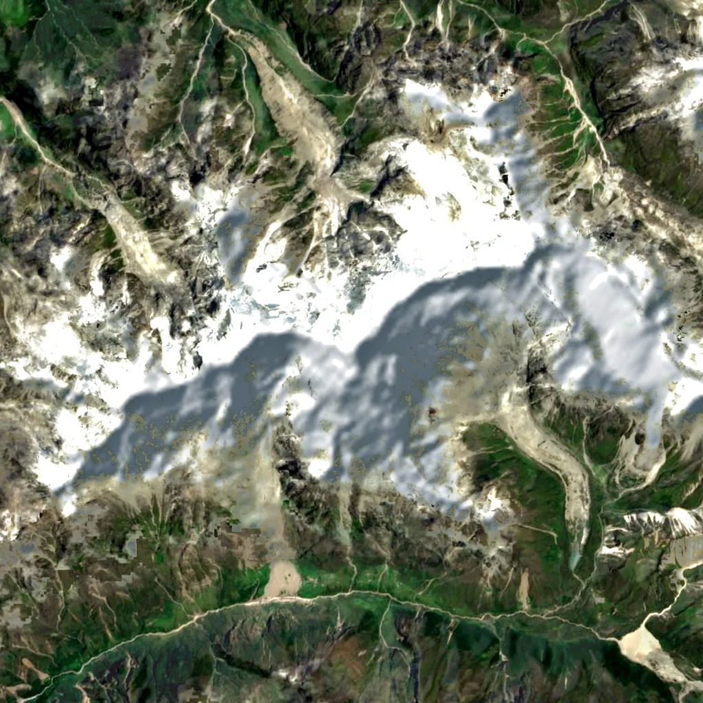 Langtang Lirung seen from above (Sentinel-2)