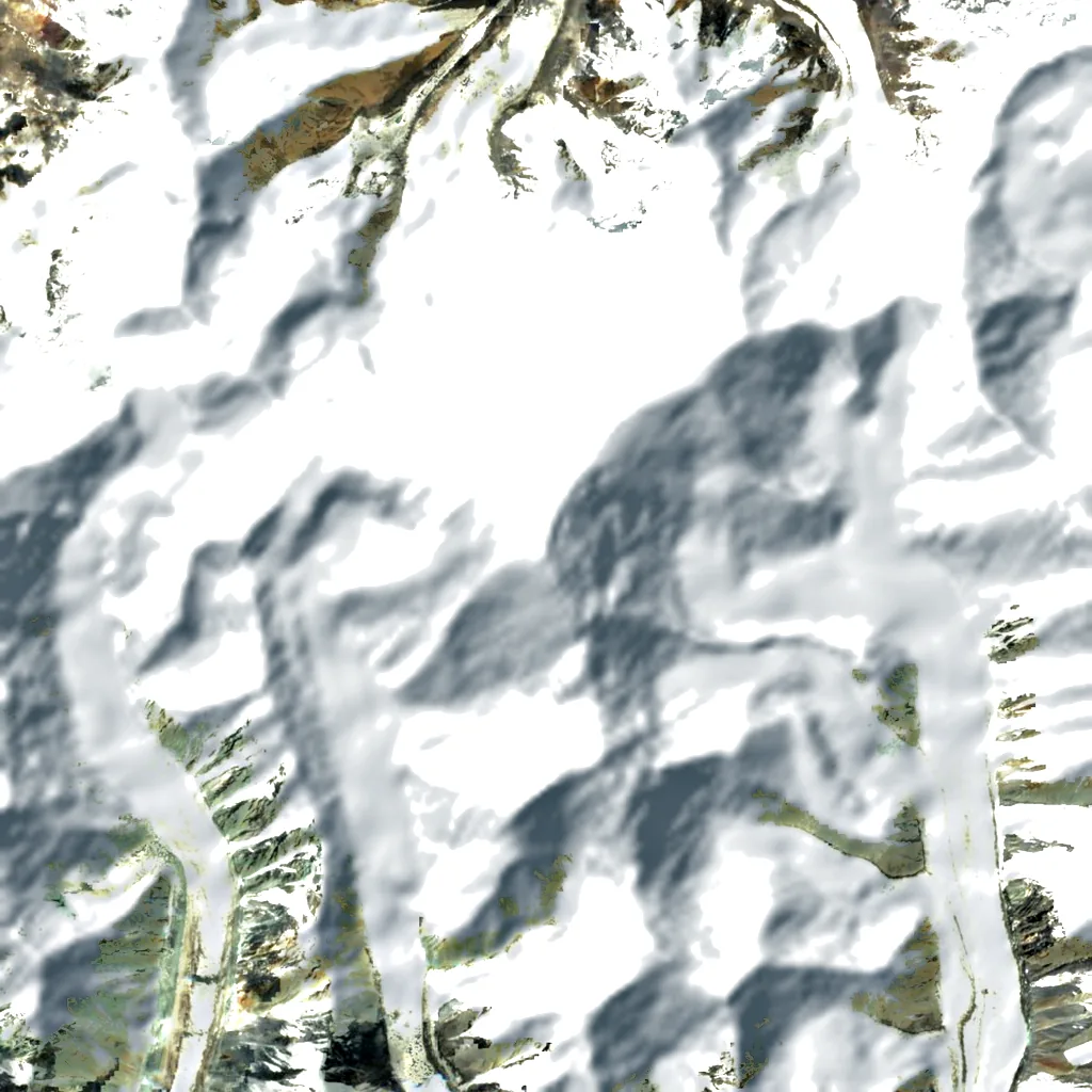 Lenin Peak seen from above (Sentinel-2)