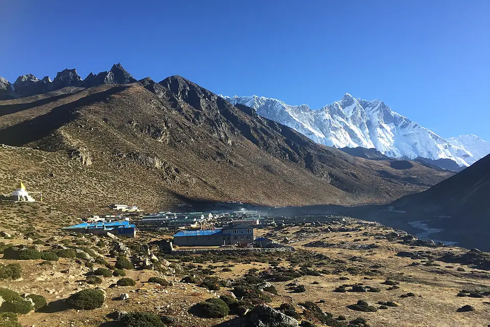 Dingboche from the trail to Tengboche
