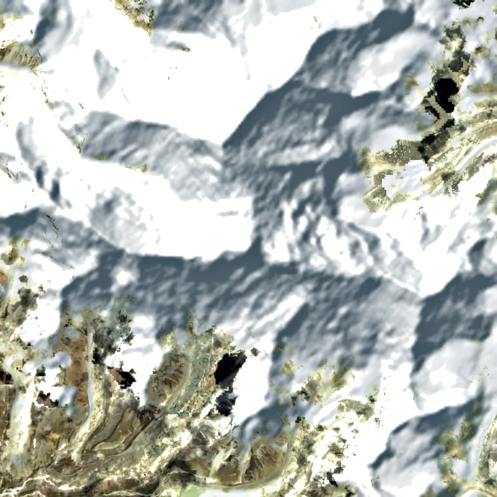 Lhotse seen from above (Sentinel-2)