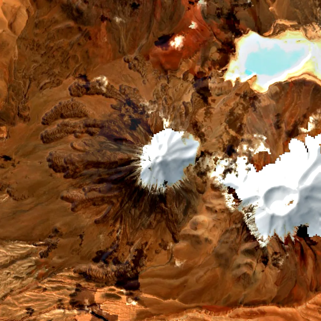 Licancabur seen from above (Sentinel-2)