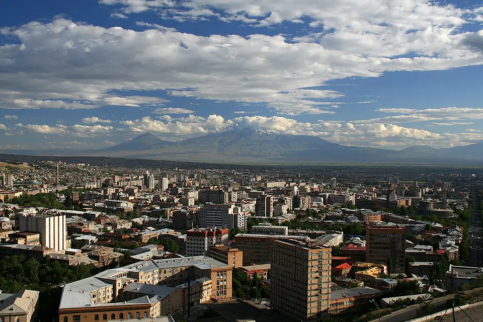 A view of Yerevan from the Mother Armenia monument