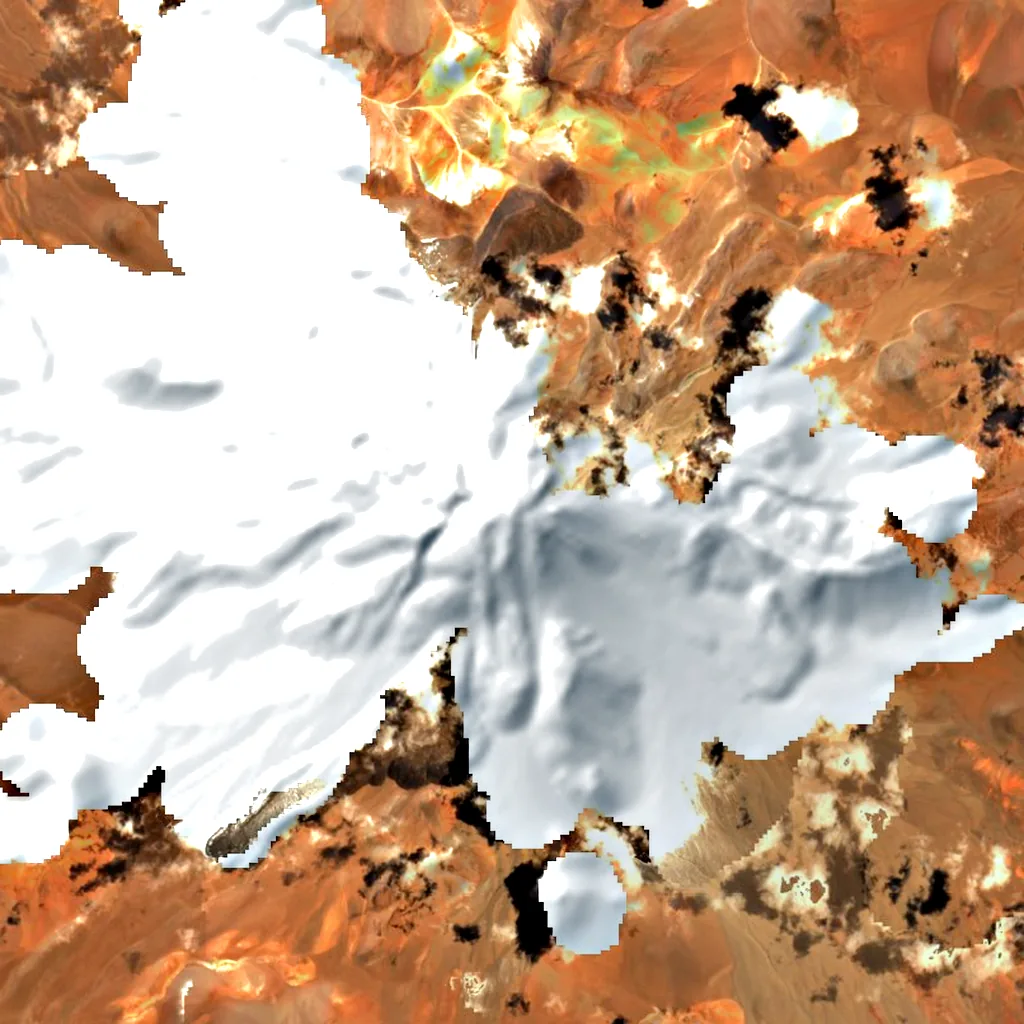 Llullaillaco seen from above (Sentinel-2)