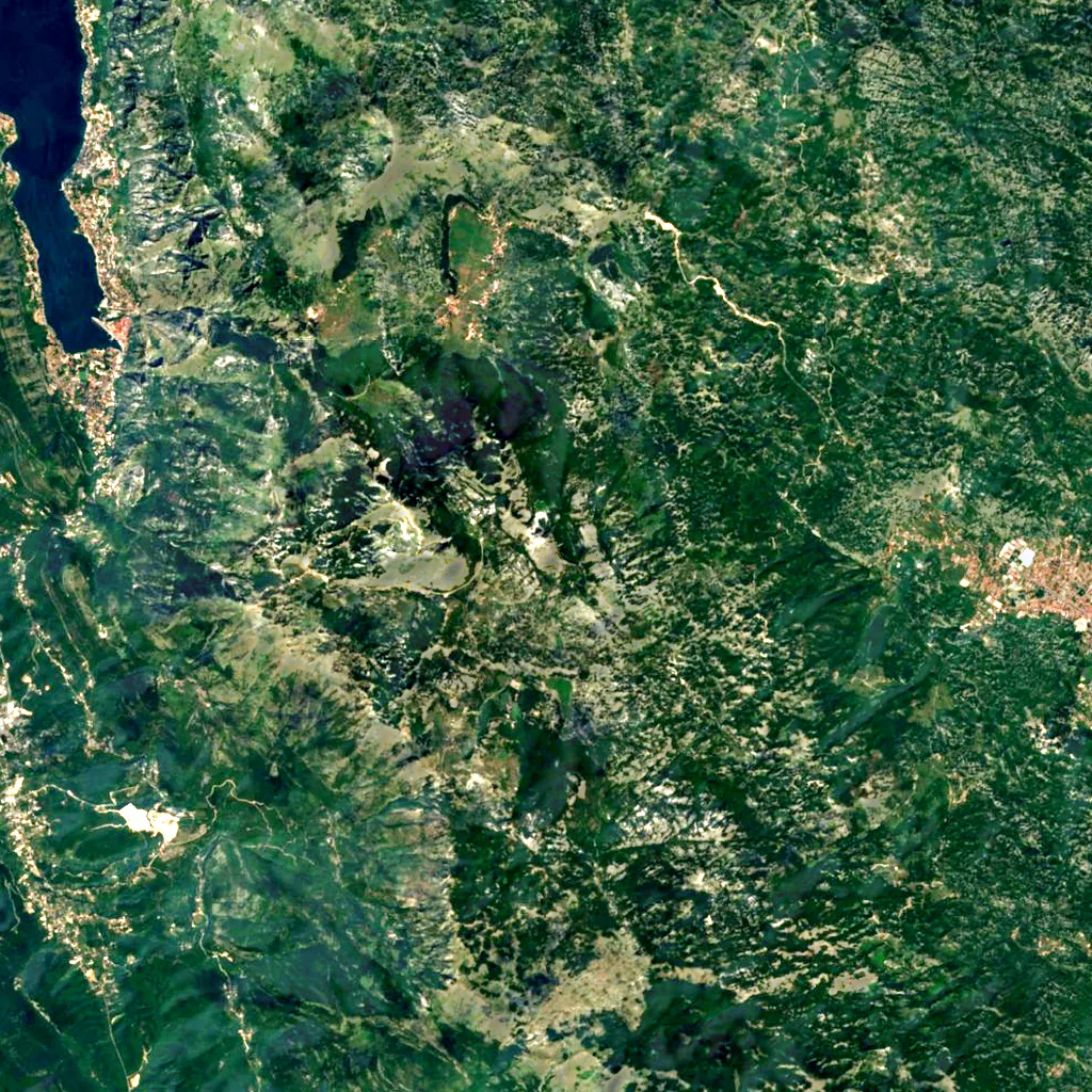 Lovćen seen from above (Sentinel-2)