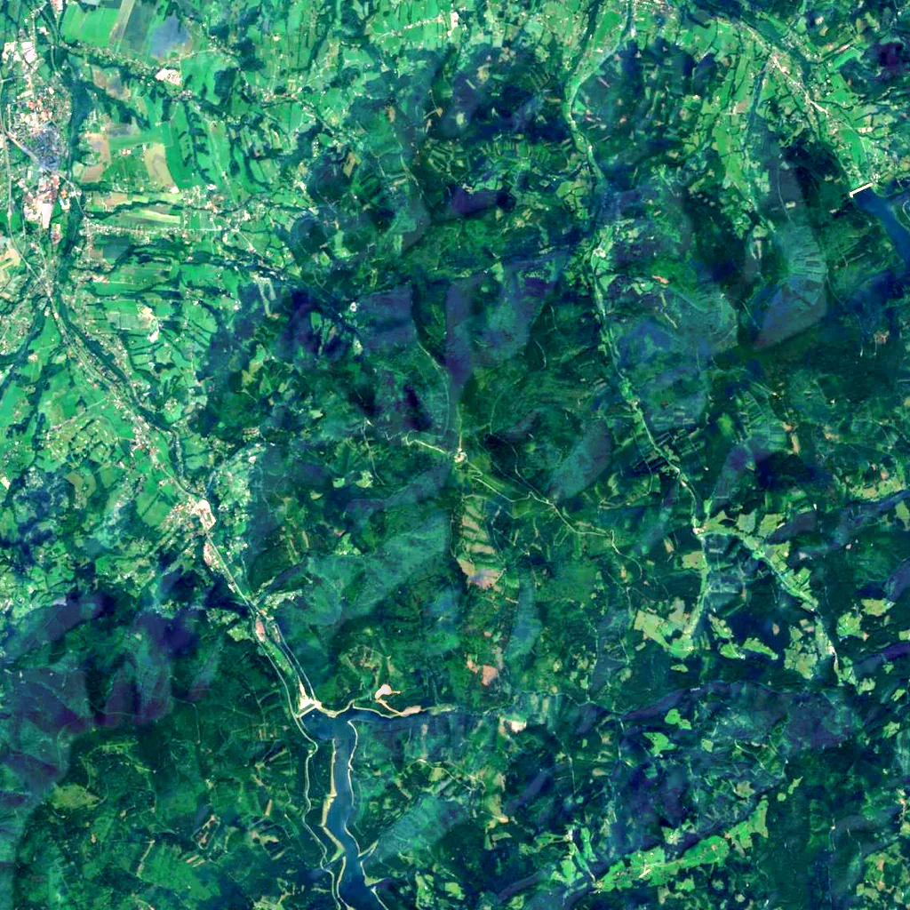 Lysá hora seen from above (Sentinel-2)
