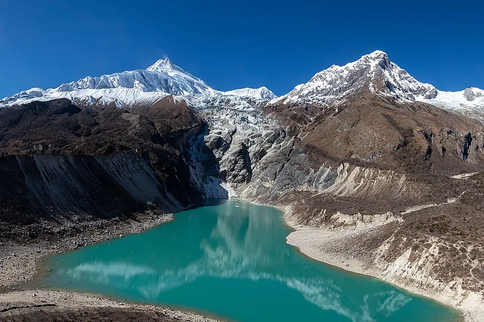 Birendra lake and Mt. Manaslu