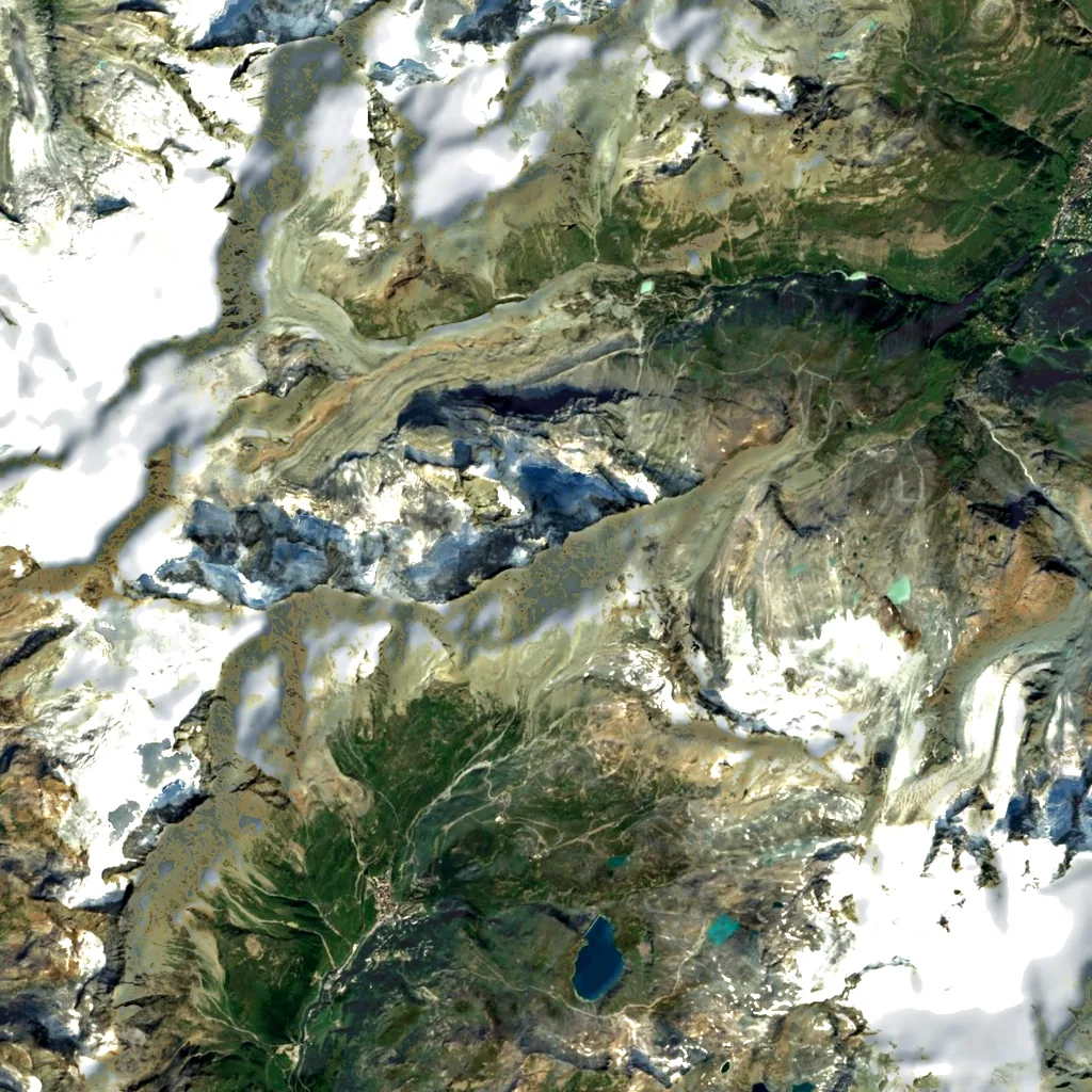 Matterhorn seen from above (Sentinel-2)