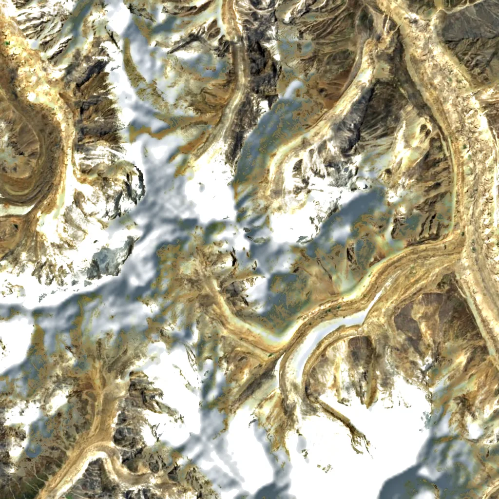 Meru Peak seen from above (Sentinel-2)