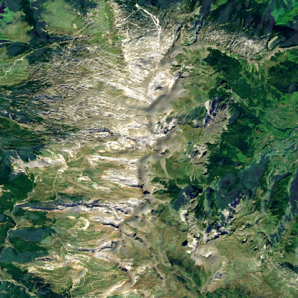 Mesa de los Tres Reyes seen from above (Sentinel-2)