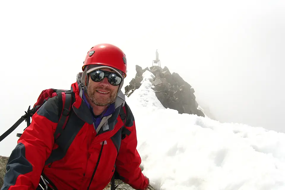 Alpinist on Mont Dolent