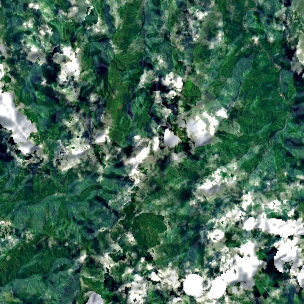 Mont Orohena seen from above (Sentinel-2)