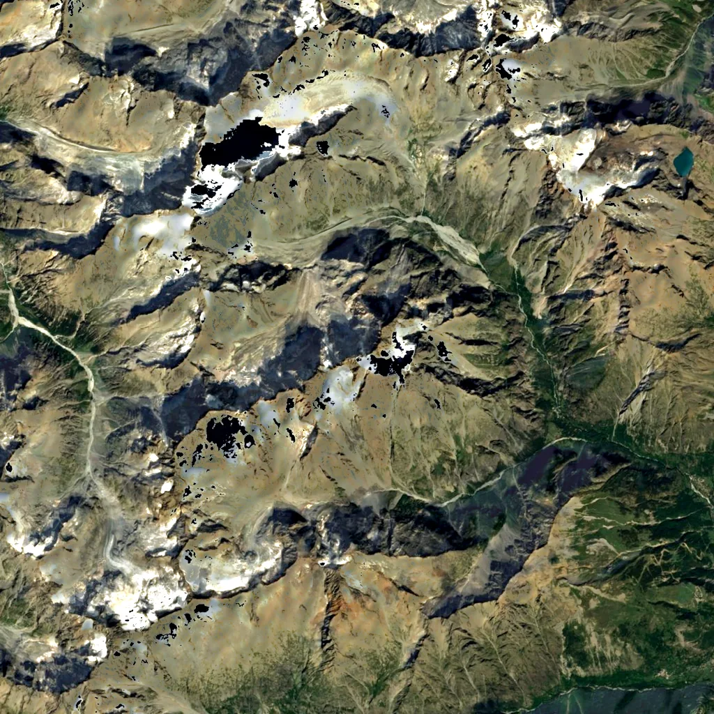 Mont Pelvoux seen from above (Sentinel-2)