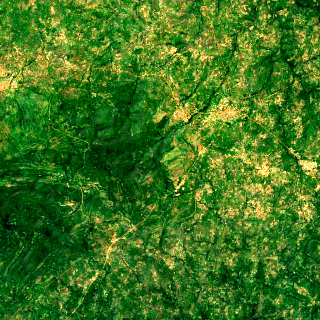 Mont Sokbaro seen from above (Sentinel-2)