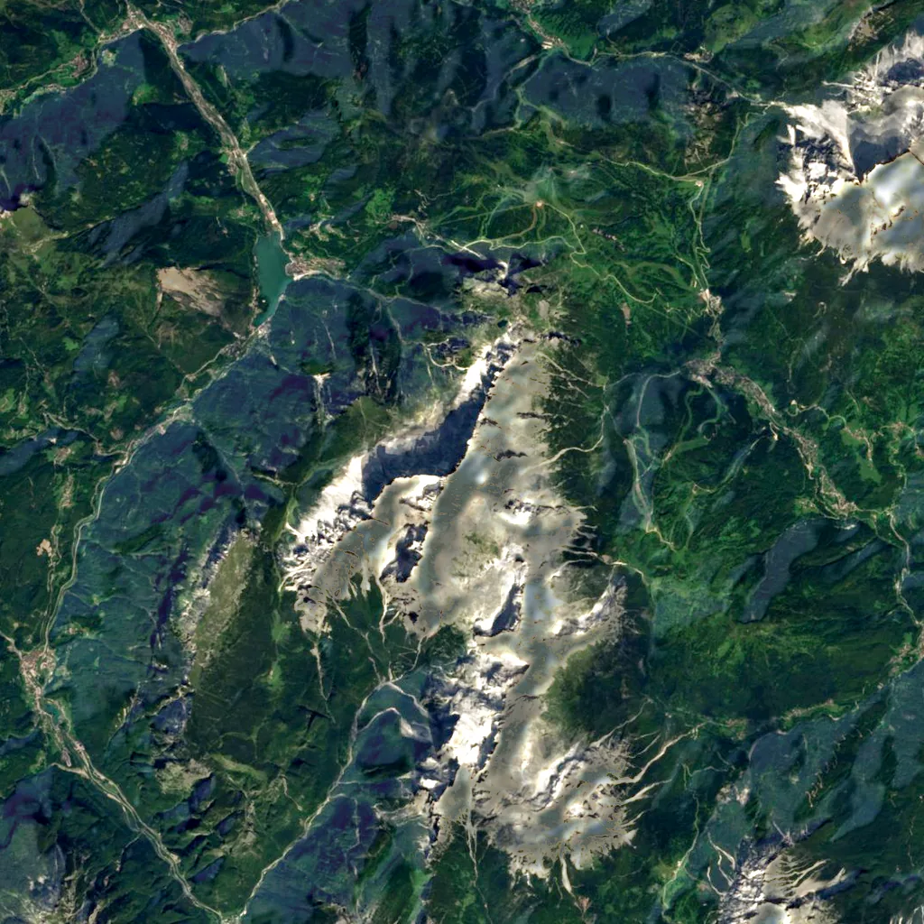 Monte Civetta seen from above (Sentinel-2)
