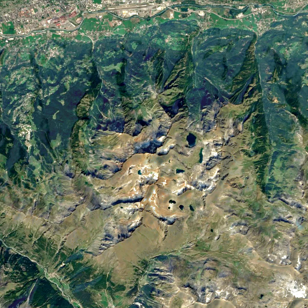Monte Emilius seen from above (Sentinel-2)