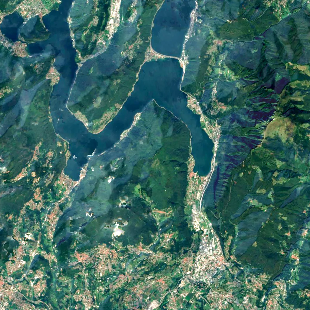 Monte San Giorgio seen from above (Sentinel-2)