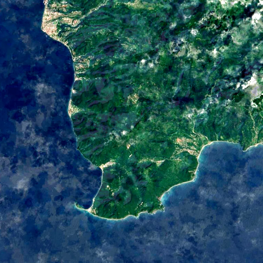 Morne Plat Pays seen from above (Sentinel-2)
