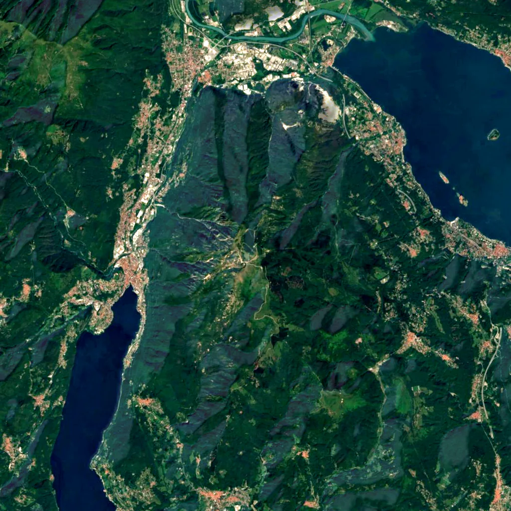 Mottarone seen from above (Sentinel-2)