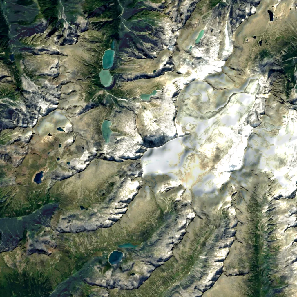 Mount Adamello seen from above (Sentinel-2)