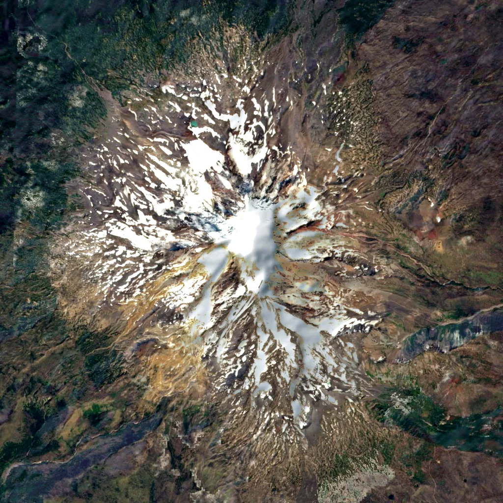 Mount Adams seen from above (Sentinel-2)
